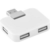MidOcean Square ABS Plastic 4 Ports USB Hub in White