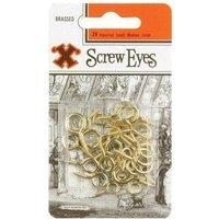 X Assorted Screw Eyes Brass Plated 24pk