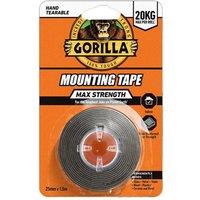 Gorilla Max Strength Mounting Tape Black 25mm x 1.5m
