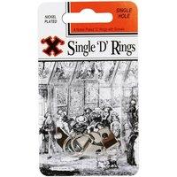 X Nickel Plated Single D Rings Blister 4pk