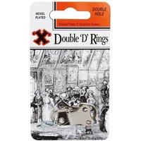 X Nickel Plated Double D Rings Blister 2pk
