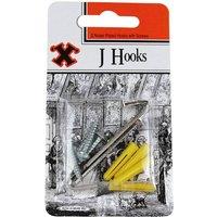 X Nickel Plated J Hooks Blister 2pk