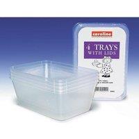 Caroline Plastic Tray with Lid 1000ml 4pk 2005