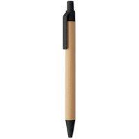 MidOcean Itea Colour Push Button Bamboo & Wheat Straw Ballpoint Pen in Black