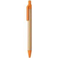 MidOcean Itea Colour Push Button Bamboo & Wheat Straw Ballpoint Pen in Orange