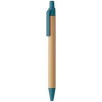 MidOcean Itea Colour Push Button Bamboo & Wheat Straw Ballpoint Pen in Blue