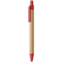 MidOcean Itea Colour Push Button Bamboo & Wheat Straw Ballpoint Pen in Red