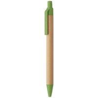 MidOcean Itea Colour Push Button Bamboo & Wheat Straw Ballpoint Pen in Green