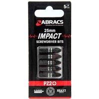 Abracs PZ2 Impact Screwdriver Bit (Pack of 5) 50mm in Black