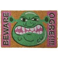 Shrek Beware Ogre Coir Door Mat in Dark Brown | Size: 60 cm diameter