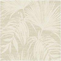 Holden Dcor Grasscloth Leaf Textured Wallpaper in Cream