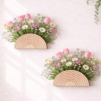 Quipulse Semicircular Creative FlowerArranging Wall Shelf in Beige | Size: 1 Pack