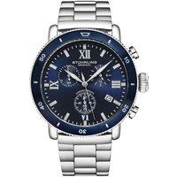 STHRLING Original Men's DualMode 4040 Chronograph Quartz Watch 48mm Case Stainless Steel Link Bracelet in Blue