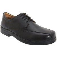 Roamers Men's XXX Extra Wide 4 Eye Tramline Gibson Shoes in Black | Size: 7
