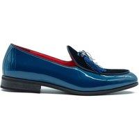 XPOSED Men's Stylish Faux Leather Tassel Loafers for Modern Elegance in Blue | Size: 8