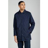 Kensington Eastside Men's Mid Length Button-Up Mac Coat in Navy | Size: XL