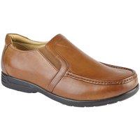 Roamers Men's Leather XXX Extra Wide Twin Gusset Casual Shoe in Tan | Size: 12