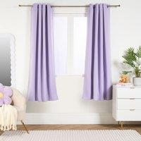 OHS Pair of Thermal Ready Made Eyelet Blackout Curtains in Lilac | Size: 117 cm width x 137 cm drop