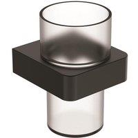 Luxury Living Nero Bathroom Tumbler & Holder in Black