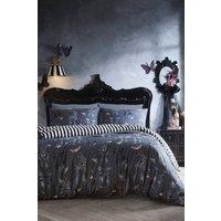 Fusion 'Bows Noir' Halloween Inspired Duvet Cover Set in Dark Grey | Size: Single