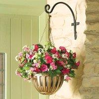 Gainsborough Artificial Flower Hanging Basket in Bronze Planter, H52 x W36cm