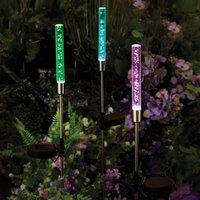 Gainsborough Set of 3 Colour-Changing Solar Bubble Stake Lights, H72 x Dia.2cm