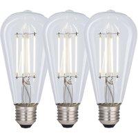 Harper Living 8 Watts ST64 E27 LED Bulb Clear Cool White Dimmable, Pack of 3