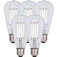 Harper Living 8 Watts ST64 E27 LED Bulb Clear Cool White Dimmable, Pack of 5