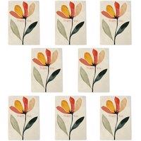 Wee Blue Coo Thank You Cards Single Flower Bloom Bright Simple Design Pack of 8, A6 | Size: 8 pack