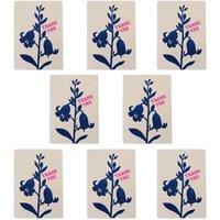 Wee Blue Coo Bluebell Flowers Floral Thank You Cards Notecard Pack of 8, Blank A6 in Blue | Size: 8 pack