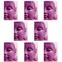 Wee Blue Coo Buddha Sculpture Pink Religious Buddhism Art Cards Pack of 8, Blank A6 in Purple | Size: 8 pack