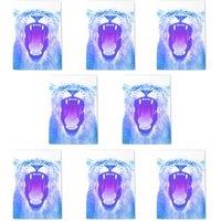 Wee Blue Coo Blue Lion Roar Art Cards Pack of 8 Any Occasion Notecard Blank A6 | Size: 8 pack