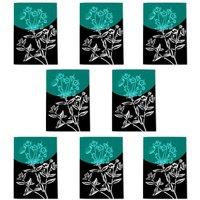 Wee Blue Coo Floral Colour Pop Circle Teal Art Cards Pack of 8 Any Occasion, A6 in Blue | Size: 8 pack