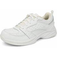Thomas Blunt Men's Leather Double Strap Touch Fastening School Trainers in Warm White | Size: 9