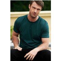 British Boxers Men's "Glazed Green" Cotton T-Shirt in Dark Green | Size: Large