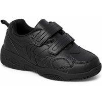 Spot On Men's Double Strap Sports School Trainers in Jet Black | Size: 12
