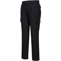 Portwest Men's Stretch Slim Combat Trousers in Black | Size: 30R