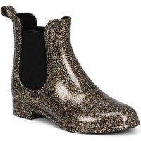Spot On Women's Glitter Chelsea Ankle Wellington Boots in True Black | Size: 13