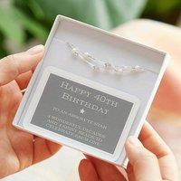 My Posh Shop Women's 40th Birthday Sterling Star & Bead Bracelet in Silver | Size: 19 cm