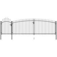 Berkfield Home Garden Fence Gate with Spear Top 5x2 m Black