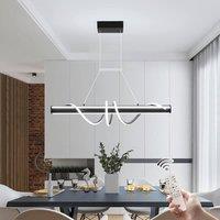 Garwarm Dimmable LED Spiral Pendant Lighting with Remote Control in Black