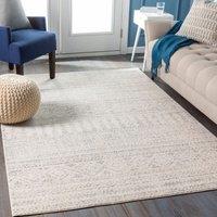 Livabliss Elaziz-Global Grey White Global Living Dining Bedroom Rug in Light Grey | Size: 120 cm x 170 cm
