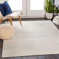 Livabliss Roma-Modern Grey White Living Dining Bedroom Rug in Cream | Size: 160 cm x 215 cm