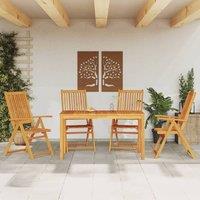 Berkfield Home 5 Piece Garden Dining Set Solid Wood Acacia in Brown
