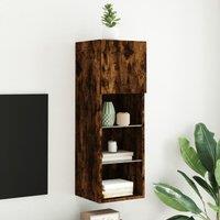 Berkfield Home TV Cabinet with LED Lights Smoked Oak 30.5x30x90 cm in Brown