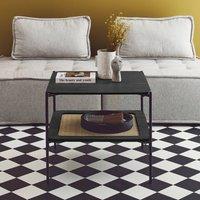 sweeek Square coffee table with wood effect & cane in Black