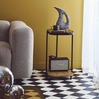 sweeek Vintage black metal side tables with glass tops in Beige