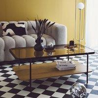 sweeek Vintage coffee table with black metal & wood effect in Beige