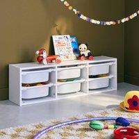 sweeek Storage unit for children, 6 plastic boxes in White