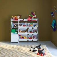 sweeek Children's storage unit with 9 storage boxes, 4 shelves, 1 door in White